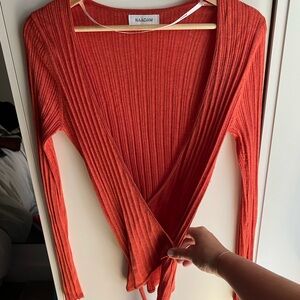 NAADAM Women's Wrap Sweater - Orange